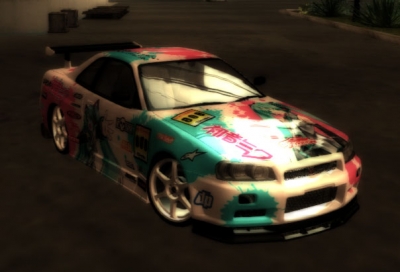 Miku Hatsune Nissan R34 Paintjob